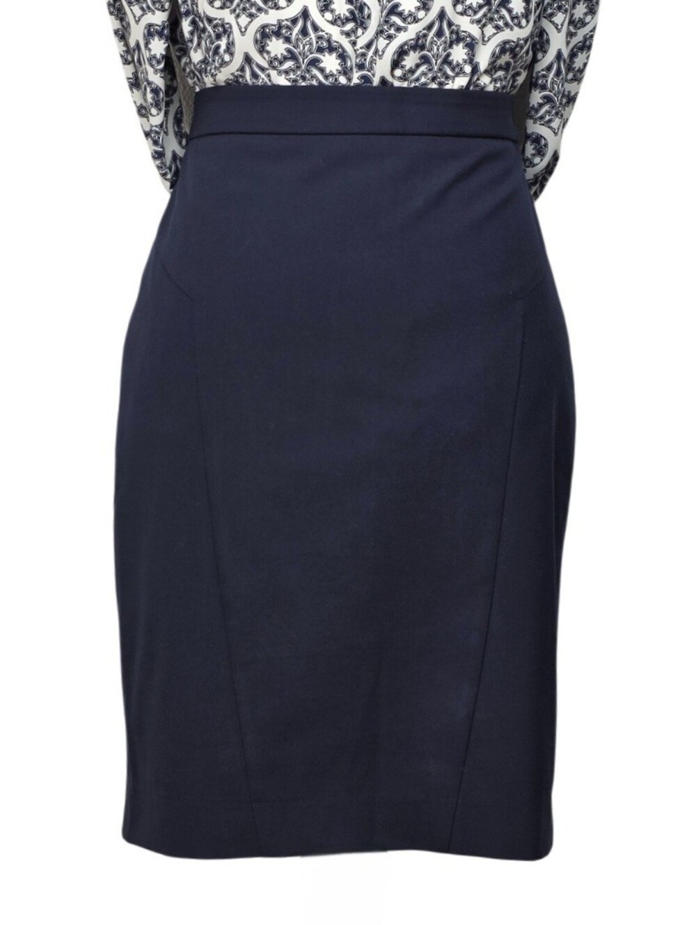 The Limited Navy High-Waist Pencil Skirt, Size 6